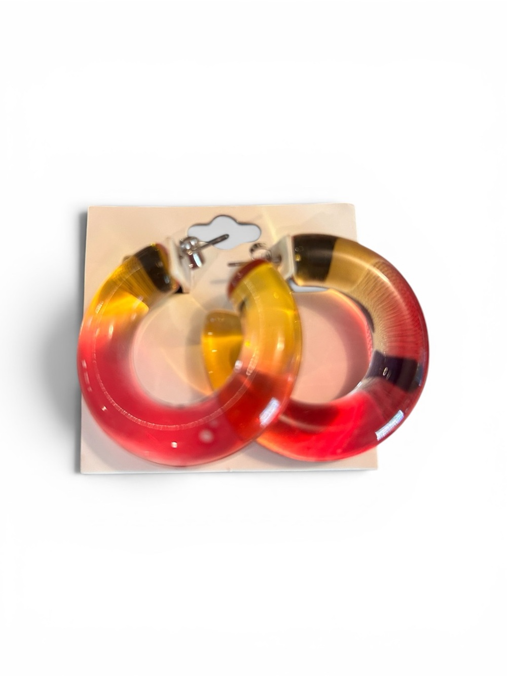 Zenzii Resin Hoop Earrings in Yellow & Pink